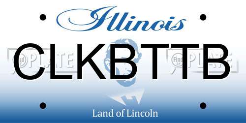 CLKBTTB Illinois License Plate
