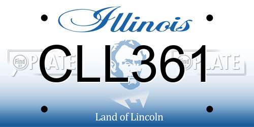 CLL361 Illinois License Plate