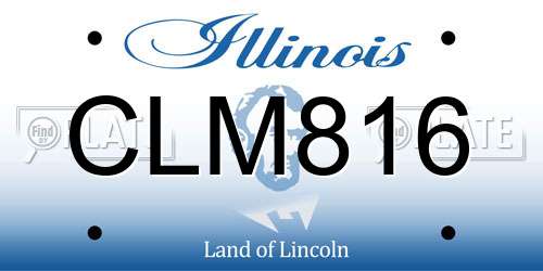 CLM816 Illinois License Plate