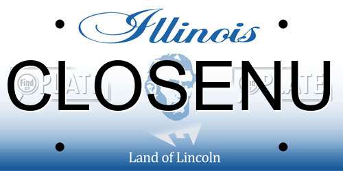 CLOSENU Illinois License Plate