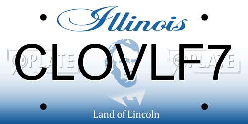 CLOVLF7 Illinois License Plate