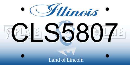 CLS5807 Illinois License Plate