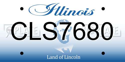 CLS7680 Illinois License Plate
