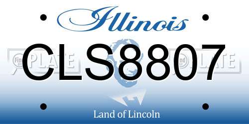 CLS8807 Illinois License Plate