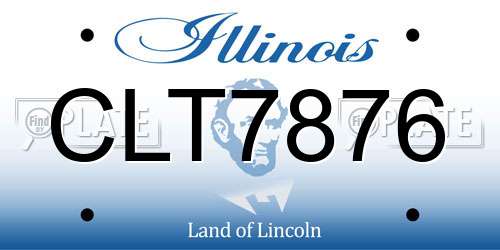 CLT7876 Illinois License Plate