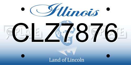 CLZ7876 Illinois License Plate