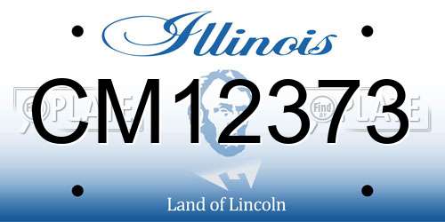 CM12373 Illinois License Plate