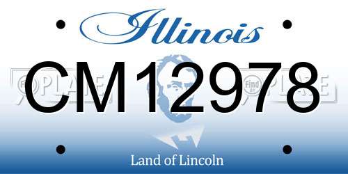 CM12978 Illinois License Plate