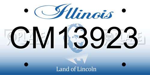 CM13923 Illinois License Plate