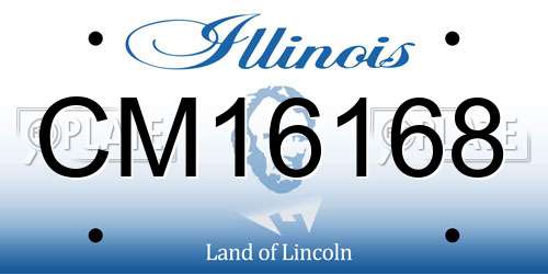 CM16168 Illinois License Plate