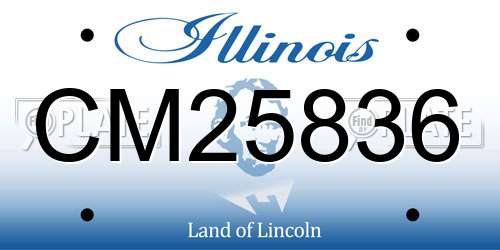 CM25836 Illinois License Plate
