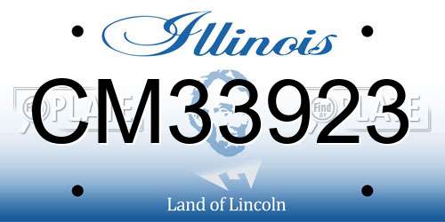 CM33923 Illinois License Plate