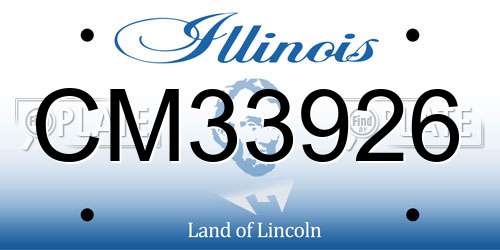 CM33926 Illinois License Plate