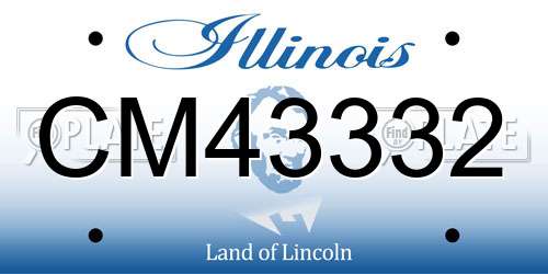 CM43332 Illinois License Plate