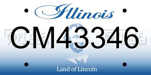 CM43346 Illinois License Plate