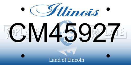 CM45927 Illinois License Plate