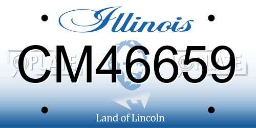 CM46659 Illinois License Plate