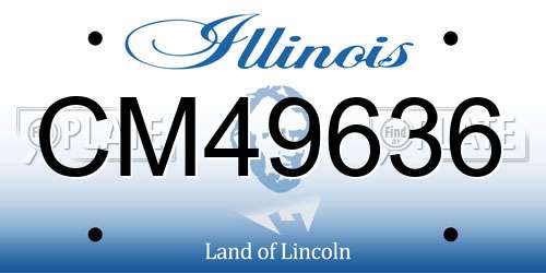 CM49636 Illinois License Plate