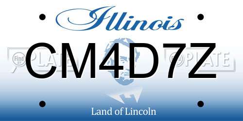 CM4D7Z Illinois License Plate
