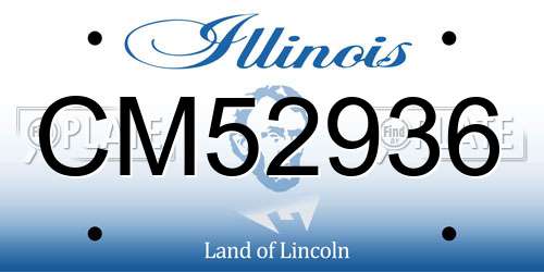 CM52936 Illinois License Plate