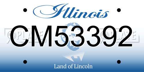 CM53392 Illinois License Plate