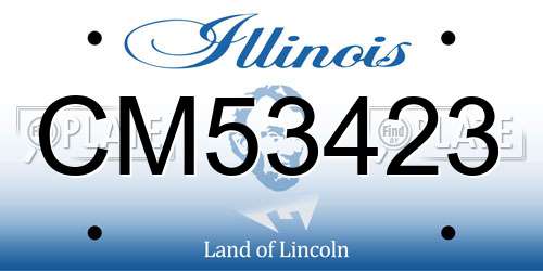 CM53423 Illinois License Plate