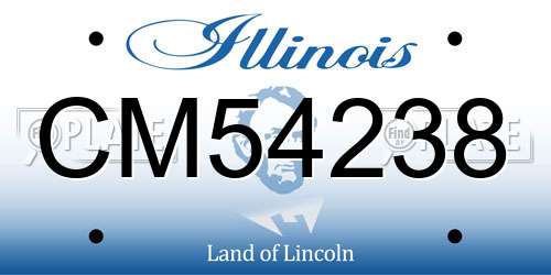 CM54238 Illinois License Plate