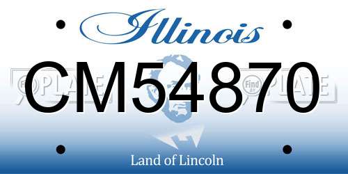CM54870 Illinois License Plate