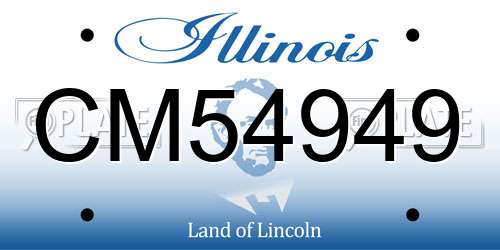 CM54949 Illinois License Plate