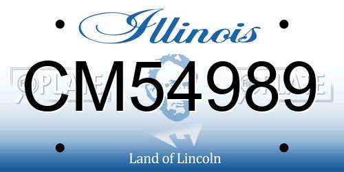 CM54989 Illinois License Plate