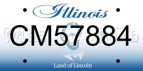 CM57884 Illinois License Plate