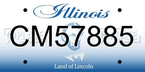 CM57885 Illinois License Plate