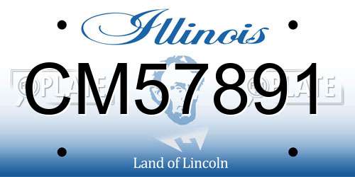 CM57891 Illinois License Plate