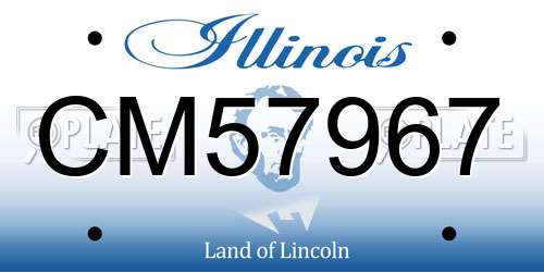CM57967 Illinois License Plate