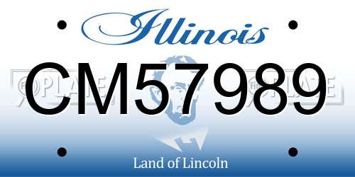 CM57989 Illinois License Plate