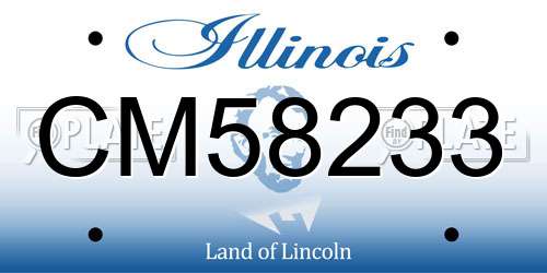 CM58233 Illinois License Plate
