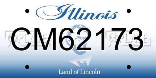 CM62173 Illinois License Plate