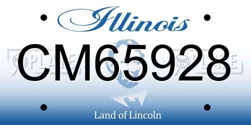 CM65928 Illinois License Plate