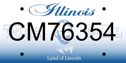 CM76354 Illinois License Plate