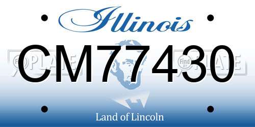 CM77430 Illinois License Plate