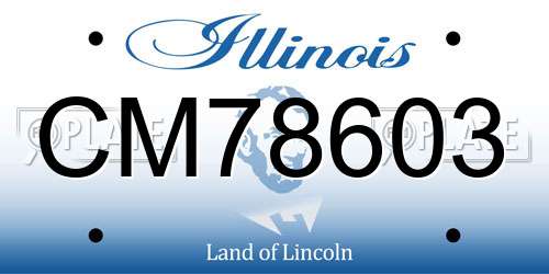 CM78603 Illinois License Plate