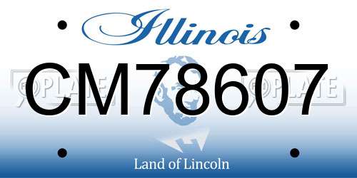 CM78607 Illinois License Plate