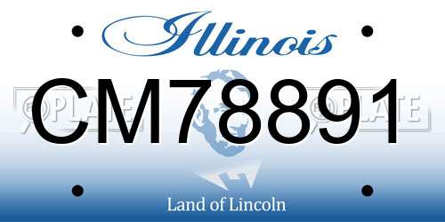 CM78891 Illinois License Plate