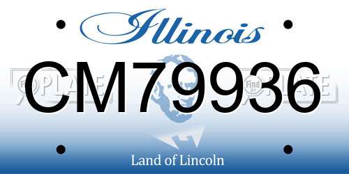 CM79936 Illinois License Plate