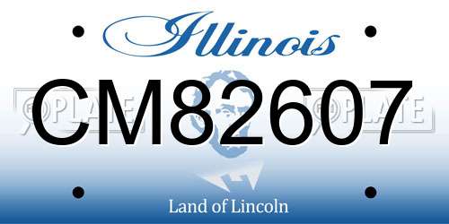 CM82607 Illinois License Plate