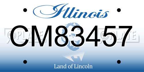 CM83457 Illinois License Plate