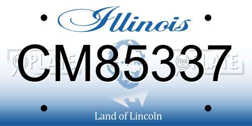 CM85337 Illinois License Plate