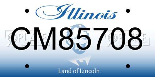 CM85708 Illinois License Plate