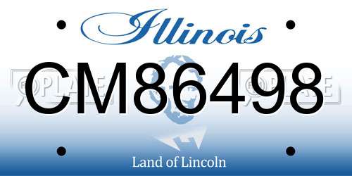 CM86498 Illinois License Plate