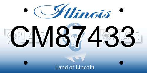 CM87433 Illinois License Plate